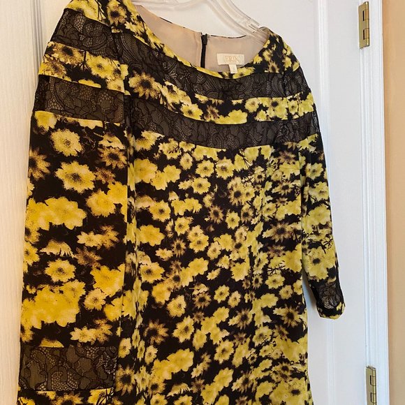 Erin Fetherston Black & Yellow Floral Lace Dress - Picture 5 of 8